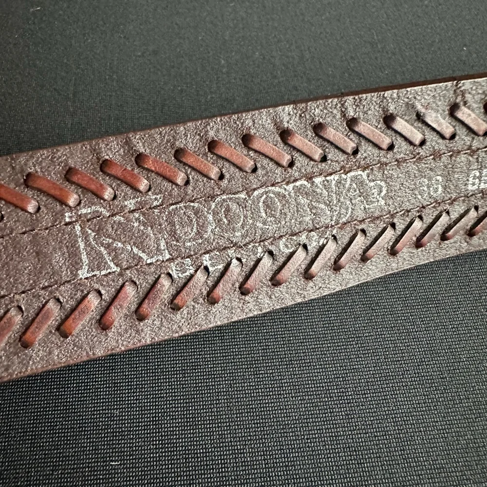 Men's Noona Brown Leather Belt with Silver Buckle